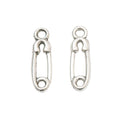 Mini Safety Pin Metal Charms in Two Antique Finishes view 2