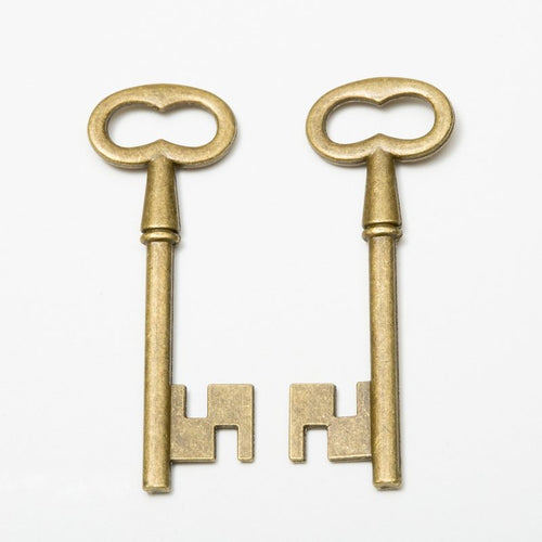 Front and reverse views of the skeleton key in one finish