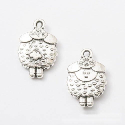 Additional front and reverse view of the cartoon sheep charm