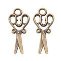 Scissors Metal Charms in Four Metallic Finishes Jewelry Making Pendants view 2