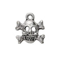 Skull and Crossbones Metal Charms in Two Finishes for Jewelry Making view 2