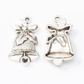 Bow Topped Bell Metal Charms In Two Finishes For Jewelry Making view 2