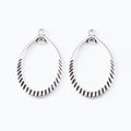 Ribbed Open Teardrop Charm in 3 Metal Finishes for Jewelry Making view 2