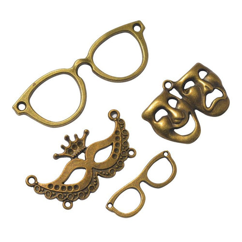 Alternate image of mixed charm assortment showing available finishes and form