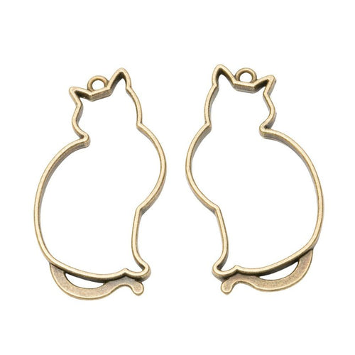 Cat Outline Charm front and reverse details