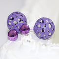 Hollow Double Sided Ball Stud Earrings in Eight Colors view 6