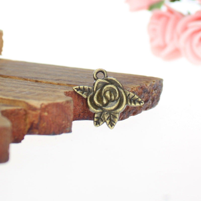 19x17mm Double-Sided Rose Alloy Charm Pendant