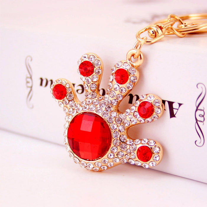 Cute Cartoon Hand Palm Keychain Zinc Alloy Car Bag Charm