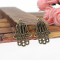 26x18mm Double-Sided Openwork Hand Alloy Charm Pendant