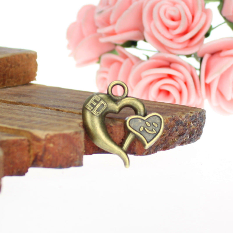 22x21mm Double Heart Alloy Charm Pendant