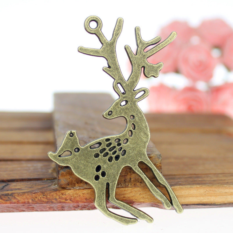 60x47mm Antique Style Reindeer Alloy Charm Pendant