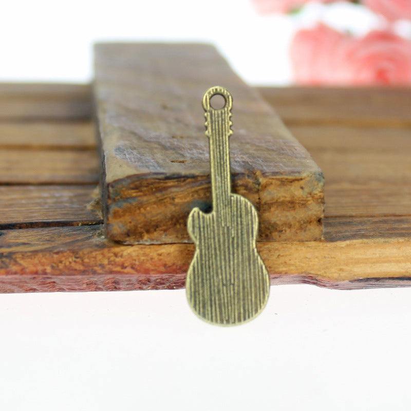 31x11mm Skull Guitar Violin Alloy Charm Pendant