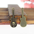 31x11mm Skull Guitar Violin Alloy Charm Pendant