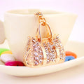 Rhinestone Handbag Keychain With Gold Tone Split Ring And Clasp view 9