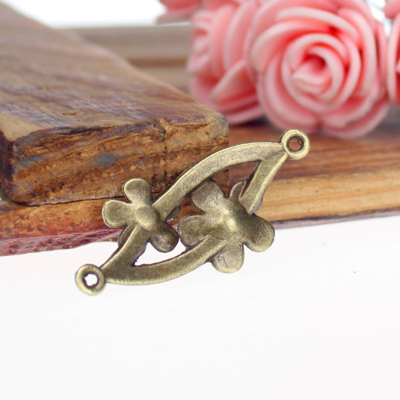 37×18mm Curved Flower Bracelet Connector Charm