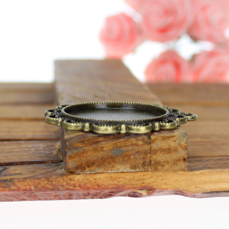 25mm Double Lace Edge Pendant Tray Bezel Setting