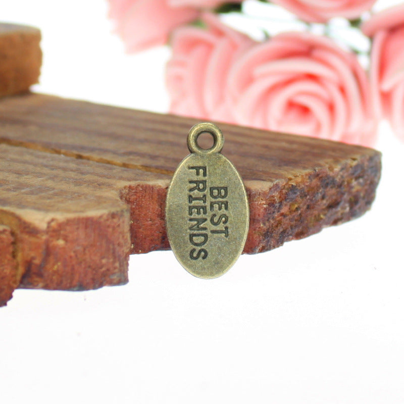 19x10mm Oval Letter Alloy Charm Pendant