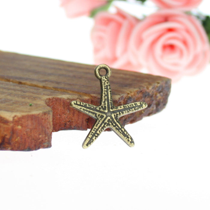 Alloy Starfish Charm Pendant 21x19mm