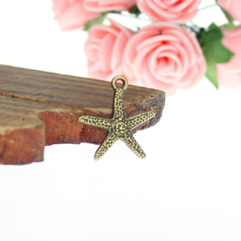 Alloy Starfish Charm Pendant 21x19mm
