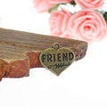 Friend Word Heart Charm with Arrow Detail in Two Finishes view 2