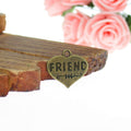 Friend Word Heart Charm with Arrow Detail in Two Finishes view 3