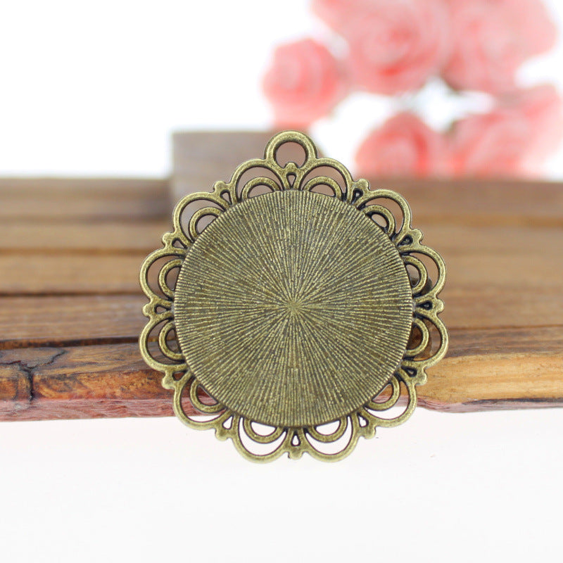 25mm Double Lace Edge Pendant Tray Bezel Setting