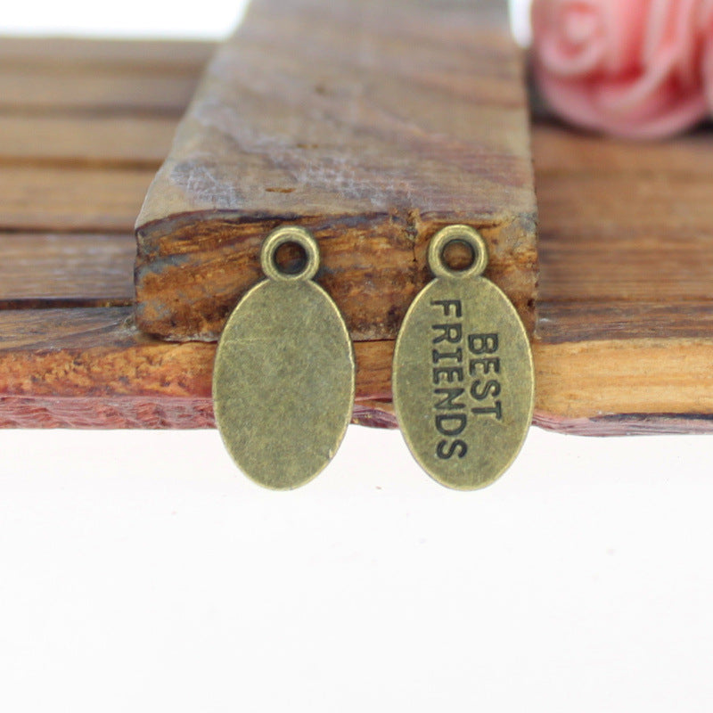 19x10mm Oval Letter Alloy Charm Pendant