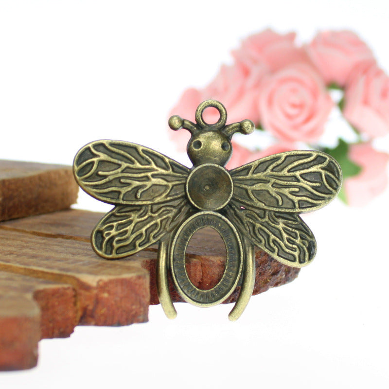 Large Bee Alloy Charm Pendant 50x41mm