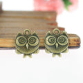 Joined Twin Owl Metal Charm with Three Finish Options view 1