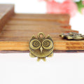 Joined Twin Owl Metal Charm with Three Finish Options view 3