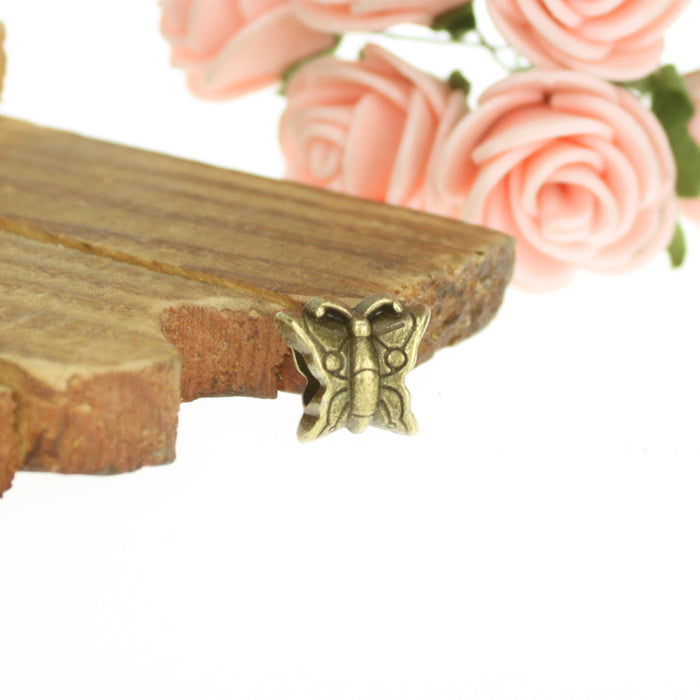 Butterfly Large Hole Alloy Bead 13x12mm