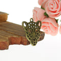 Openwork Leopard Head Metal Charm Pendant in 3 Finishes for Jewelry Making view 3