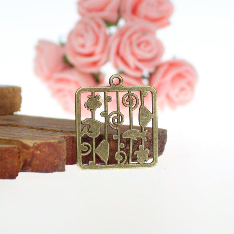 24mm Ocean World Square Alloy Charm Pendant