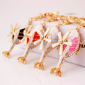 Gold Tone Rhinestone Helicopter Keychain in Four Colors view 10