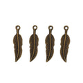 Slender Feather-Shaped Metal Charm Pendants in 5 Finishes view 7