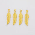 Slender Feather-Shaped Metal Charm Pendants in 5 Finishes view 10