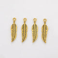 Slender Feather-Shaped Metal Charm Pendants in 5 Finishes view 8
