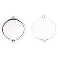 Round Double Loop Cabochon Connector Setting in Two Finishes view 5