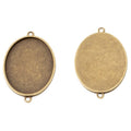 Large Oval Cabochon Pendant Setting in Two Antique Finishes view 5