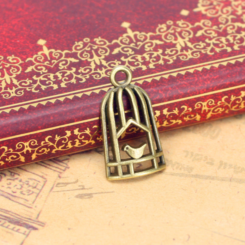 Half Birdcage Alloy Charm Pendant 26x14mm
