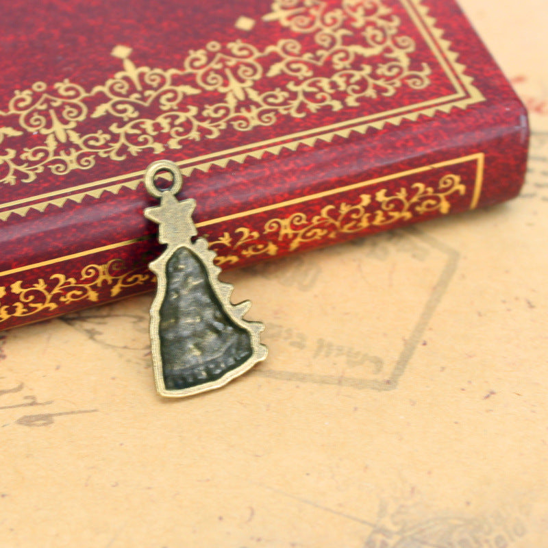 25x13mm Star Christmas Tree Alloy Charm Pendant