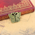 Patterned Butterfly Charms in Three Vintage Metal Finishes view 2