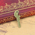 Vintage Crescent Skull Key Charm Metal Jewelry Component, 3 Finish Options view 2