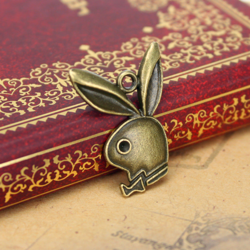 28x19mm Long-Eared Rabbit Alloy Charm Pendant