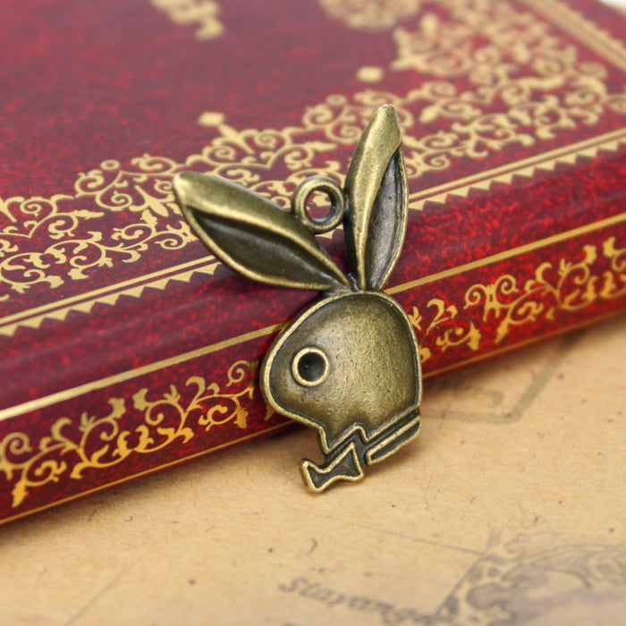 28x19mm Long-Eared Rabbit Alloy Charm Pendant