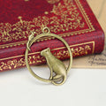 Round Mouse Alloy Charm Pendant 25mm