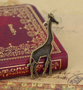 Vintage Metal Tall Giraffe Pendant in Multiple Finish Options for Jewelry Making view 2