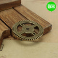 Large Openwork Gear Charm for Jewelry Making in Six Finishes view 3