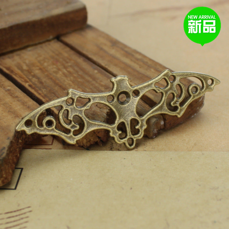 Vintage Hollow Bat Alloy Charm Pendant 63x22mm