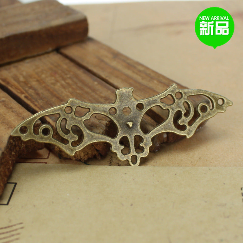 Vintage Hollow Bat Alloy Charm Pendant 63x22mm